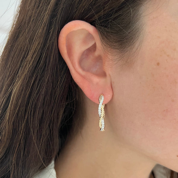 14K GOLD DIAMOND DVORA HOOPS