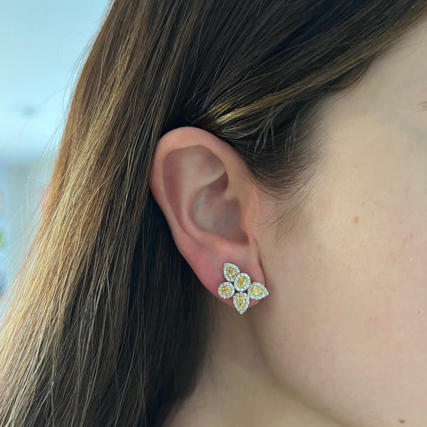 14K GOLD YELLOW AND WHITE DIAMOND LAYLA EARRINGS