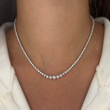 14K GOLD 3.55 CT DIAMOND GRADUATED TENNIS NECKLACE