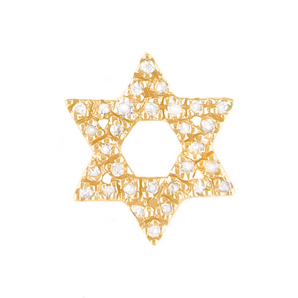 14K GOLD DIAMOND STAR OF DAVID CHARM