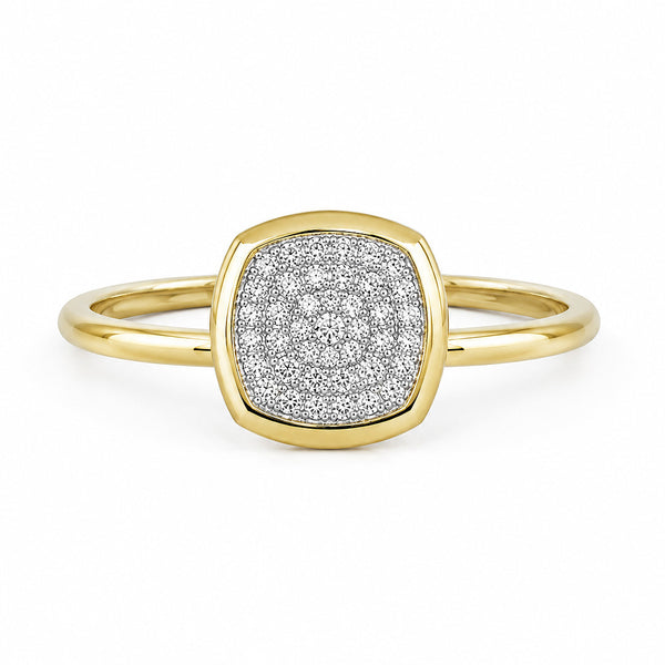 14K GOLD DIAMOND SMALL JESSIE CUSHION RING