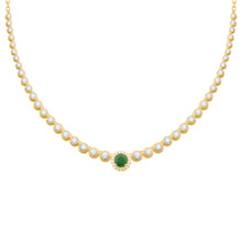 14K GOLD DIAMOND EMERALD STELLA NECKLACE