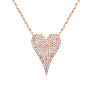 14K GOLD DIAMOND MEDIUM JANINE HEART NECKLACE