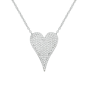 14K GOLD DIAMOND MEDIUM JANINE HEART NECKLACE
