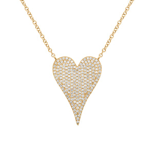 14K GOLD DIAMOND MEDIUM JANINE HEART NECKLACE