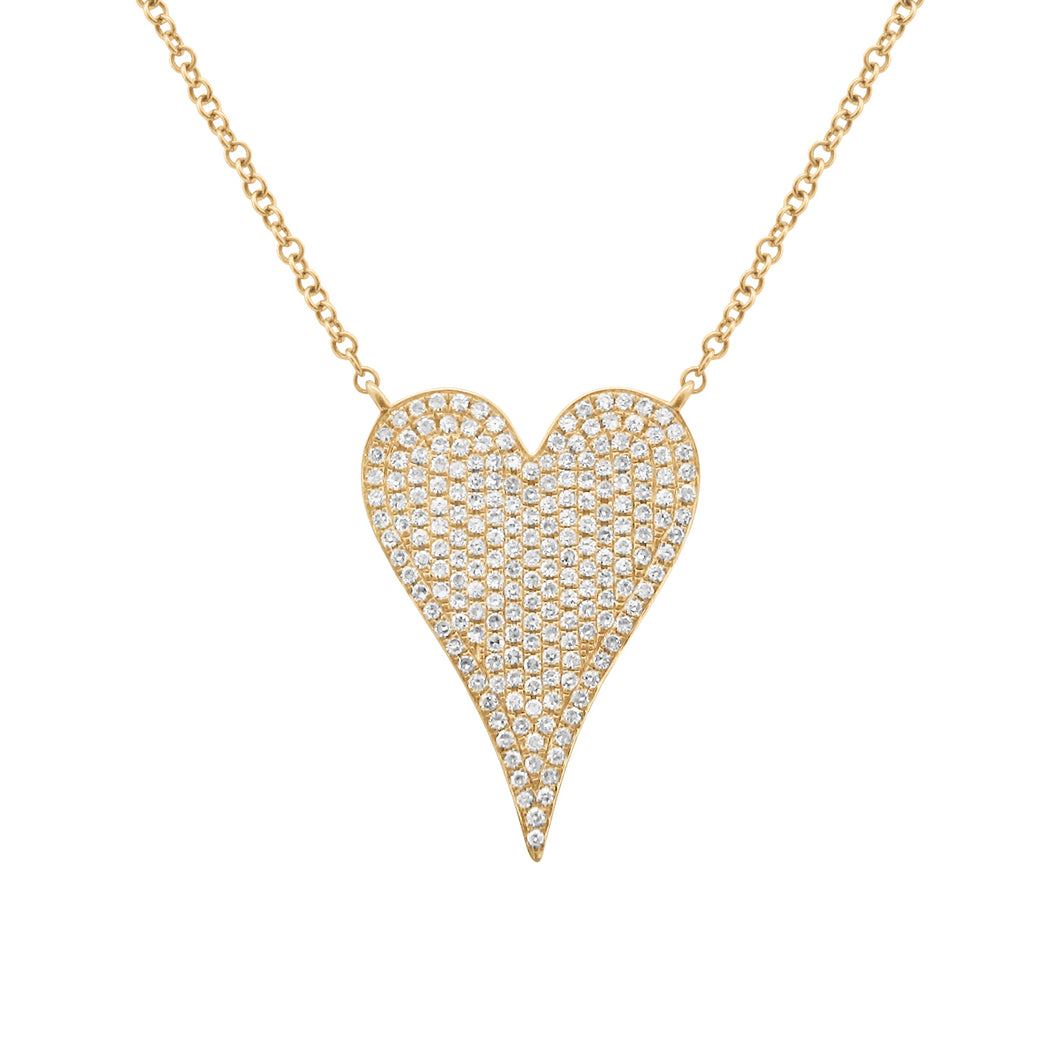 14K GOLD DIAMOND MEDIUM JANINE HEART NECKLACE