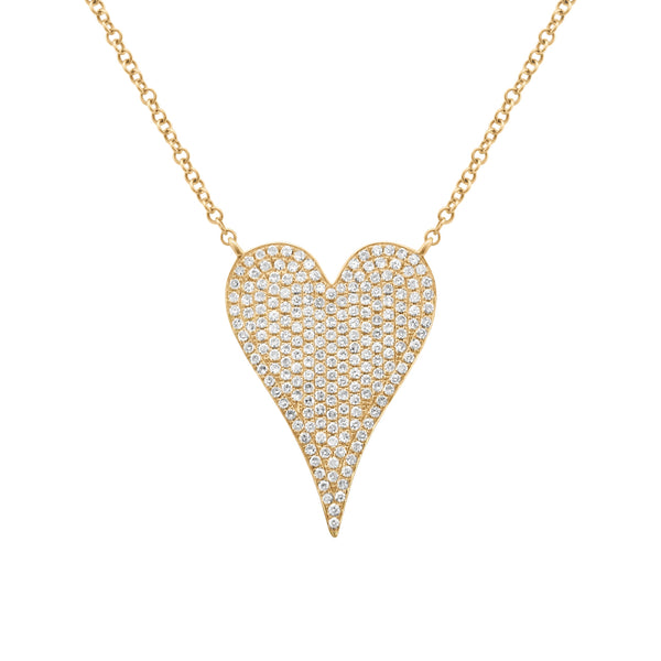 14K GOLD DIAMOND MEDIUM JANINE HEART NECKLACE