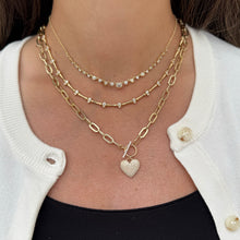 14K GOLD DIAMOND SMALL ALLY HEART NECKLACE