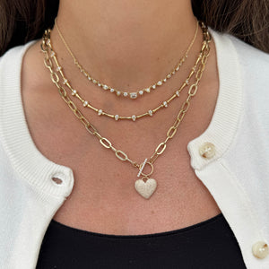 14K GOLD DIAMOND SMALL ALLY HEART NECKLACE