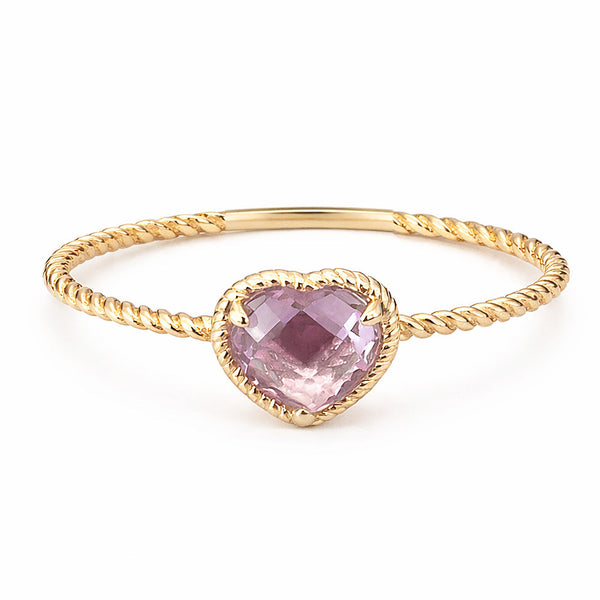 14K GOLD AMETHYST SELAH HEART RING