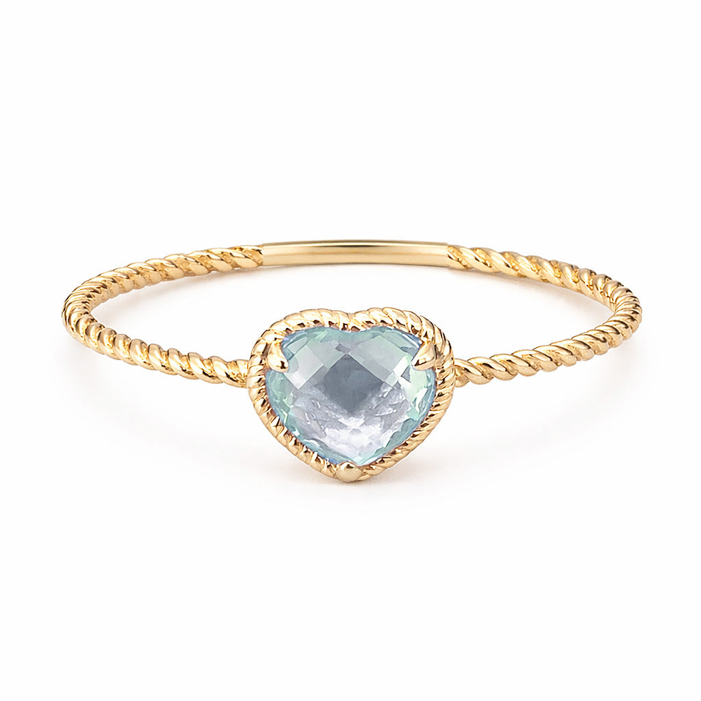 14K GOLD BLUE TOPAZ SELAH HEART RING – Jen K Online