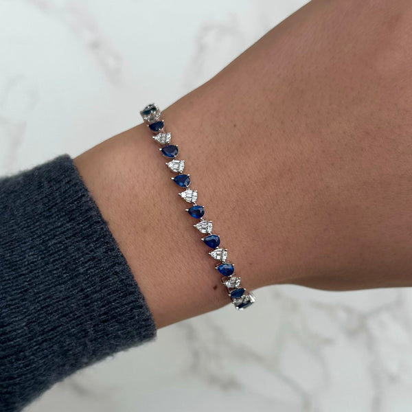 14K GOLD DIAMOND SAPPHIRE MYLLIE BRACELET