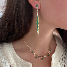 14K GOLD DIAMOND EMERALD RISA NECKLACE