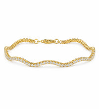 14K GOLD DIAMOND WAVE TENNIS BRACELET