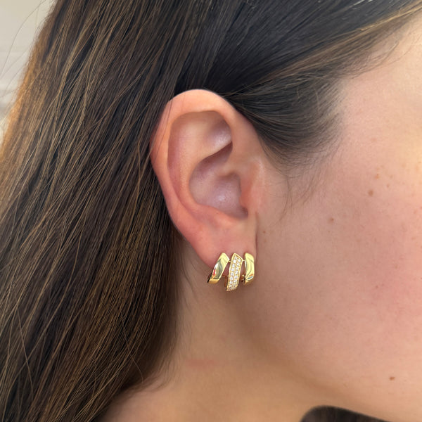 14K GOLD DIAMOND PIPER EARRINGS