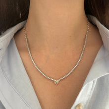 14K GOLD DIAMOND ESTHER HEART NECKLACE