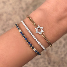 14K GOLD DIAMOND AND SAPPHIRE MEDIUM HILARY TENNIS BRACELET