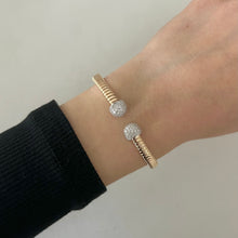 14K GOLD DIAMOND CONNIE FLEX CUFF BANGLE