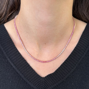 14K GOLD PINK AND WHITE SAPPHIRE DANI NECKLACE