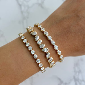 14K GOLD LAB GROWN DIAMOND OVAL TENNIS BRACELET