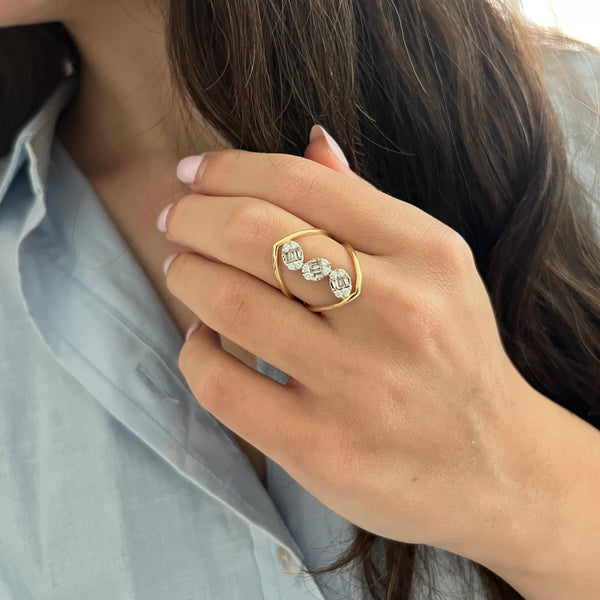 14K GOLD DIAMOND FAY RING