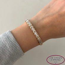 14K GOLD LAB GROWN DIAMOND EMERALD BEZEL TENNIS BRACELET