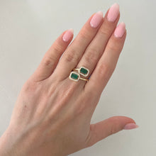 14K GOLD DIAMOND EMERALD MIRI RING
