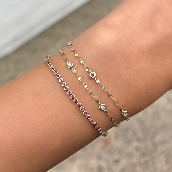 14K GOLD DIAMOND RUBY LIOR BRACELET
