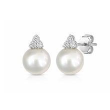 14K GOLD DIAMOND PEARL ATARA STUDS