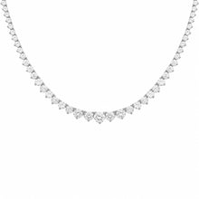 14K GOLD 8.13 CT NATURAL DIAMOND GRADUATED TENNIS NECKLACE