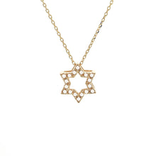 14K GOLD DIAMOND MINI STAR OF DAVID NECKLACE