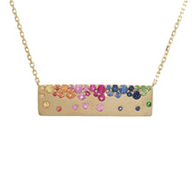 14K GOLD MULTI COLOR SAPPHIRE CONFETTI NECKLACE