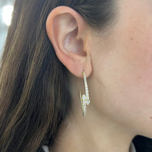 14K GOLD DIAMOND SLOANE HOOPS