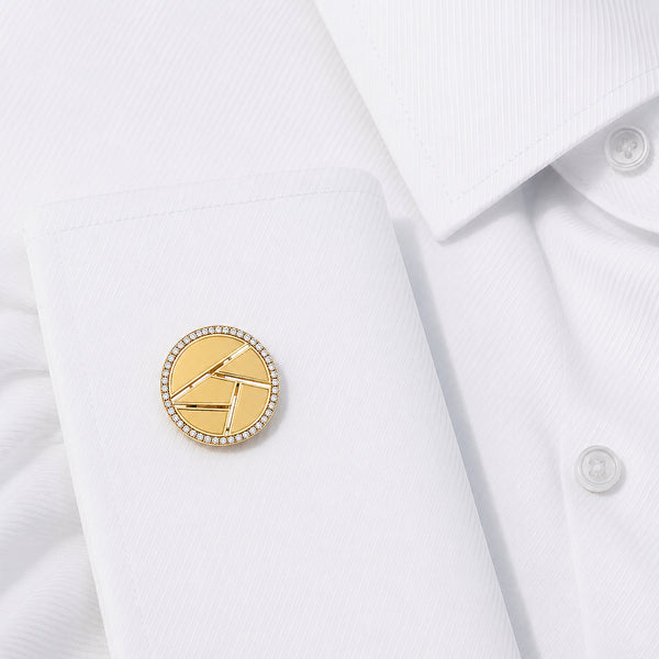 14K GOLD DIAMOND HANK CUFFLINKS