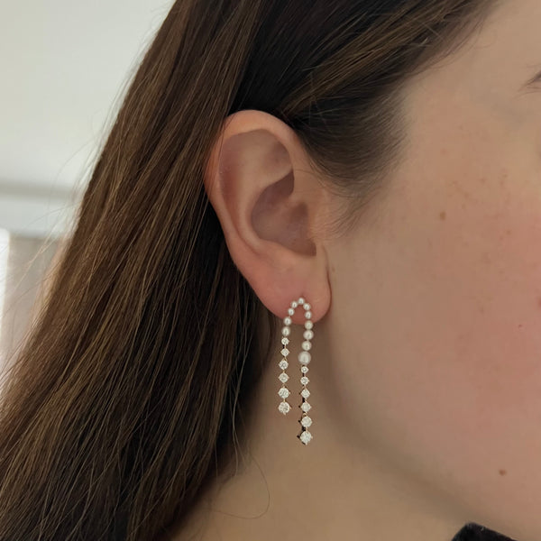 14K GOLD DIAMOND PEARL MOLLY EARRINGS