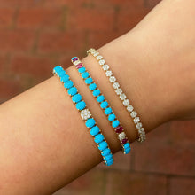 14K GOLD DIAMOND TURQUOISE AND RUBY LIANA BRACELET
