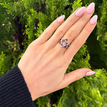 14K GOLD BLUE SAPPHIRE CARMIT MAGEN DAVID RING