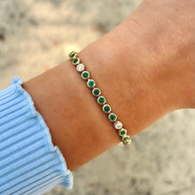 14K GOLD DIAMOND EMERALD SHARI BRACELET
