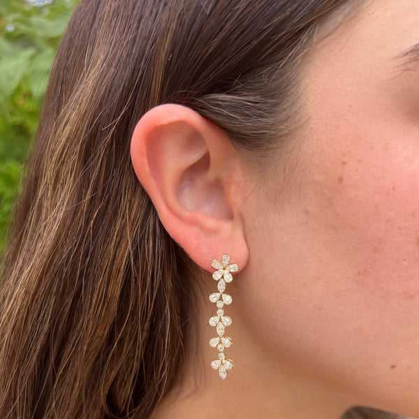 14K GOLD DIAMOND RISA EARRINGS