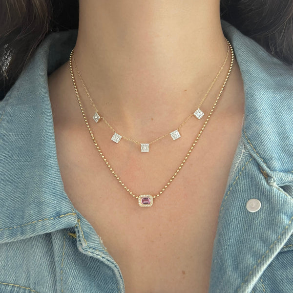 14K GOLD DIAMOND MIRA NECKLACE