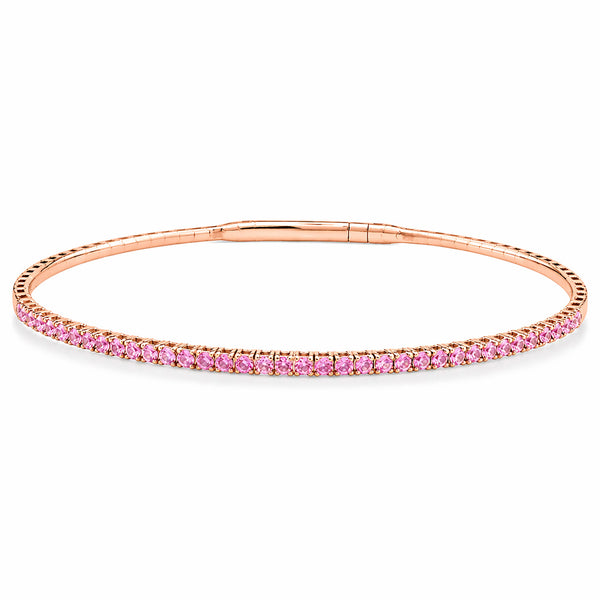 14K GOLD PINK SAPPHIRE JOELLE FLEX BANGLE