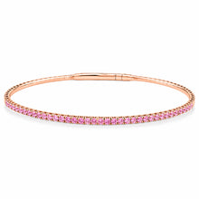 14K GOLD PINK SAPPHIRE JOELLE FLEX BANGLE
