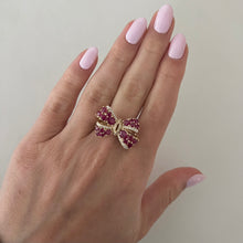 14K GOLD DIAMOND RUBY KATIE BOW RING