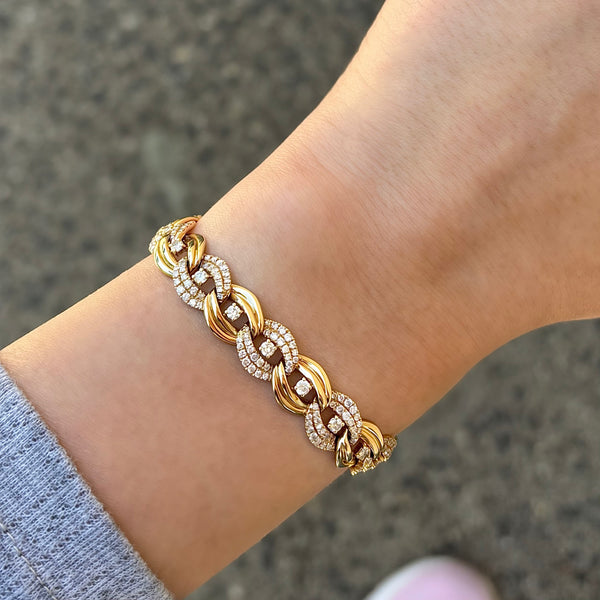 14K GOLD DIAMOND KARA BRACELET