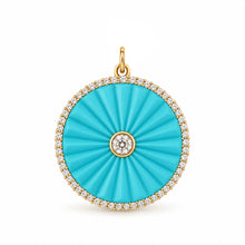 14K GOLD DIAMOND TURQUOISE NICKI CIRCLE CHARM