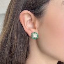 14K GOLD DIAMOND EMERALD MARISSA STUDS