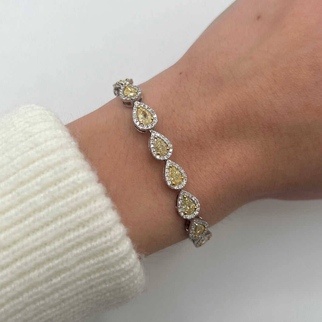 14K GOLD DIAMOND AND YELLOW DIAMOND ANNE BRACELET