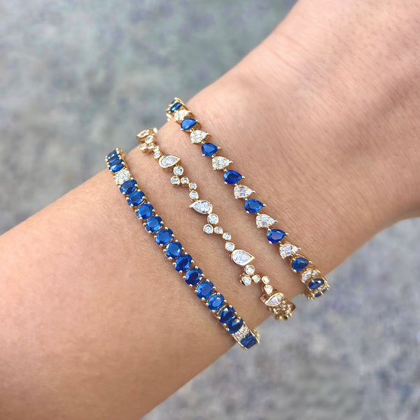 14K GOLD DIAMOND SAPPHIRE MYLLIE BRACELET