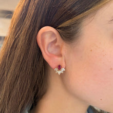 14K GOLD DIAMOND AND RUBY MAEVE STUDS