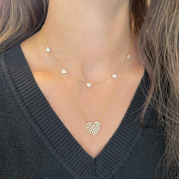 14K GOLD DIAMOND ADINA HEART NECKLACE